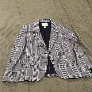 1901 Black , Pink and White Plaid Blazer